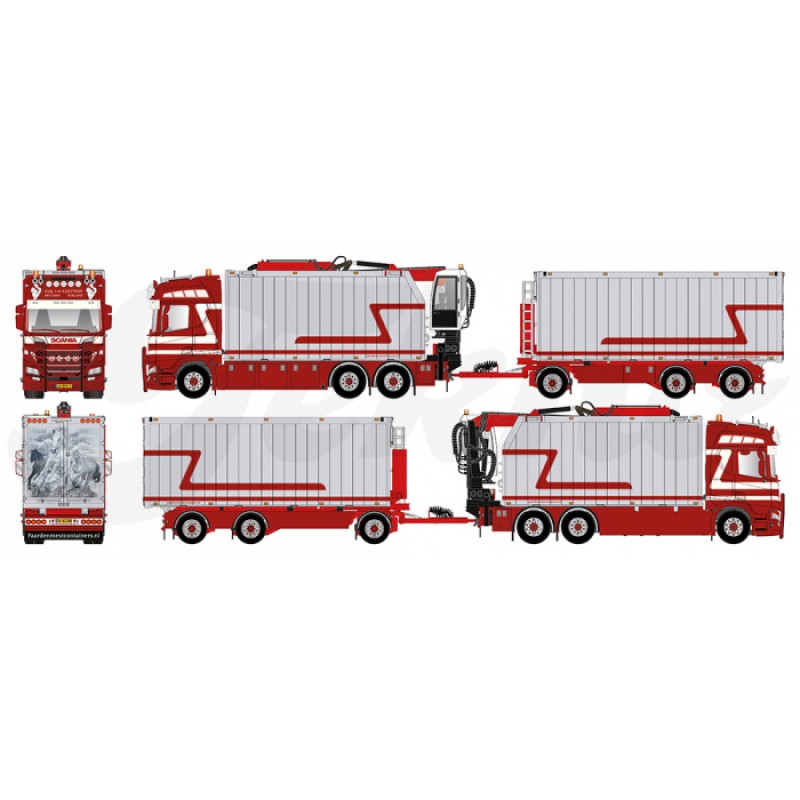 G & J van Leeuwen Scania Next Gen R580 Highline with Newly Developed Zamac Open Boxes - Most Beautiful Truck of the Netherlands 2021 1:50 Scale G & J van Leeuwen Scania Next Gen R580 Highline with Newly Developed Zamac Open Boxes - Most Beautiful Truck of the Netherlands 2021 1:50 Scale