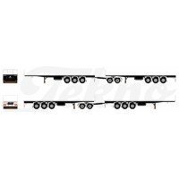 Australian White Flatbed Trailer with Dolly 1:50 Scale