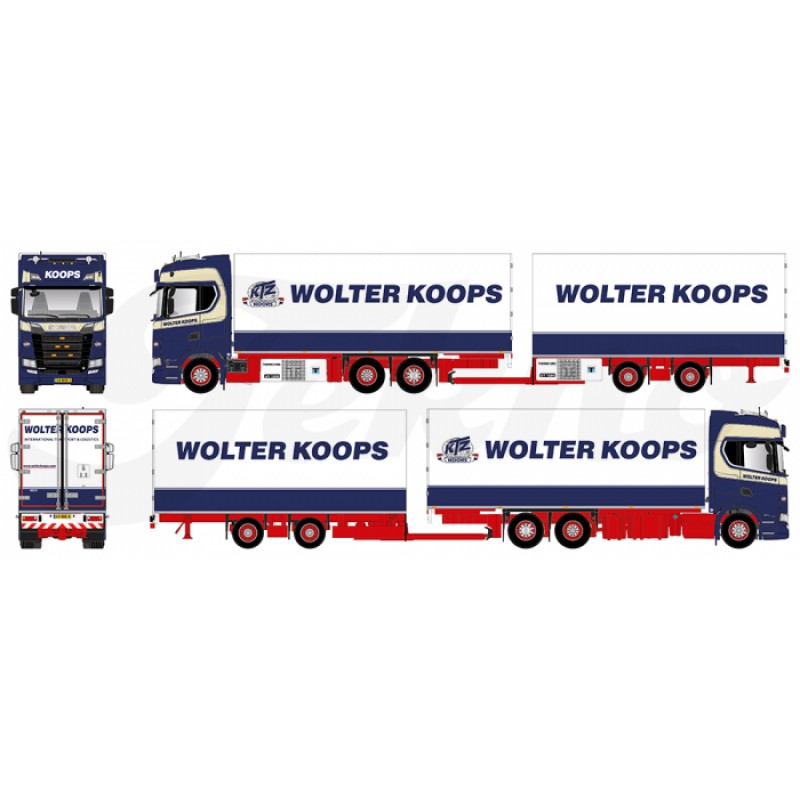 Wolter Koops Scania Next Gen Highline 6x2 with 2 Axle Wipkar 1:50 Scale