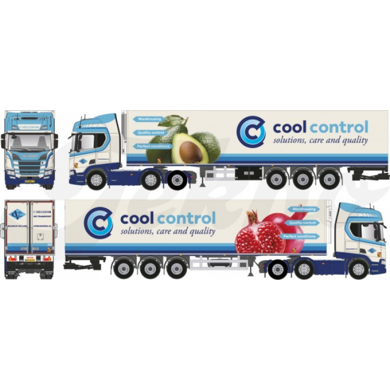 C Vreugdenhil - Cool Control Scania Next Gen R-Series Highline 6x2 with 3-Axle Refrigerated Trailer 1:50 Scale