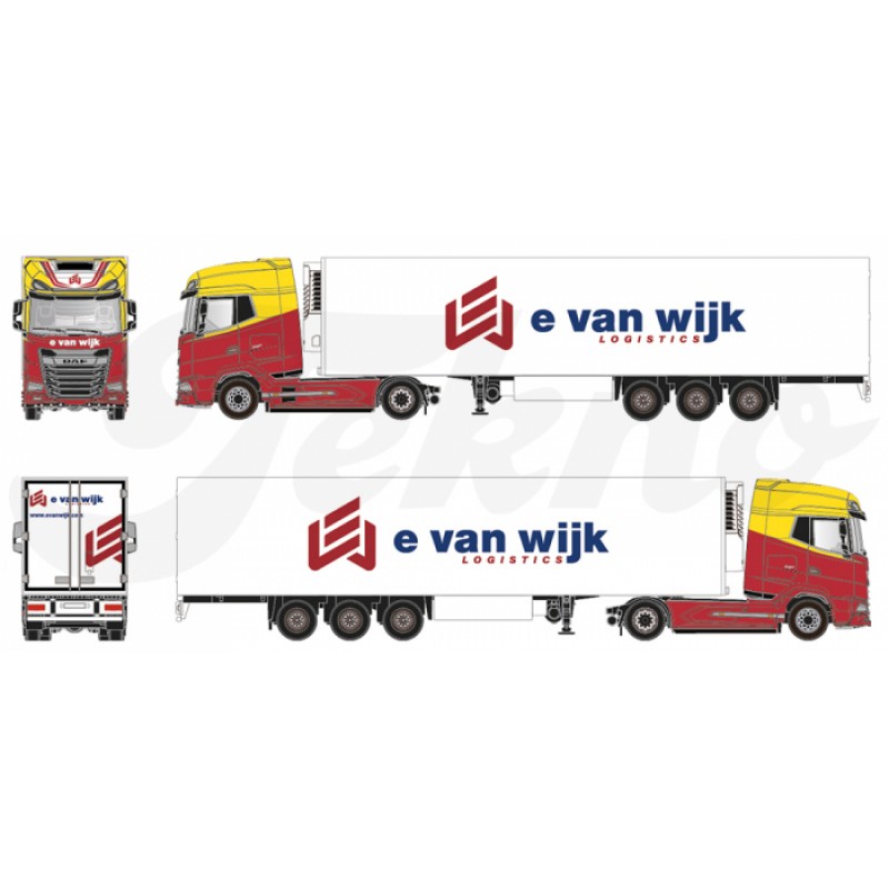 E van Wijk DAF XG+ with Trailer 1:87 Scale