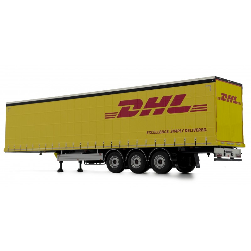 Pacton Curtain Sider Trailer, Yellow DHL Design