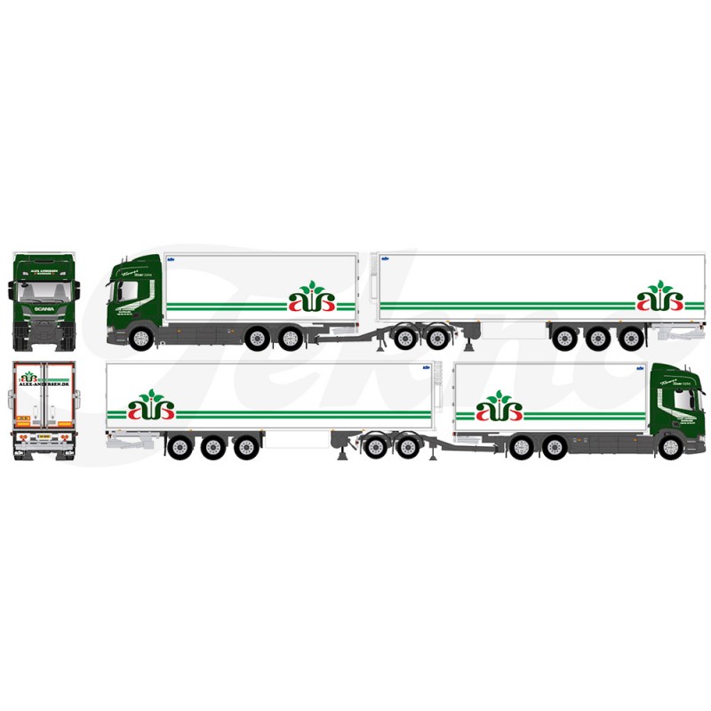 Alex Andersen Scania Next Gen R-Series Highline with Dolly and 3-Axle Refrigerated Trailer