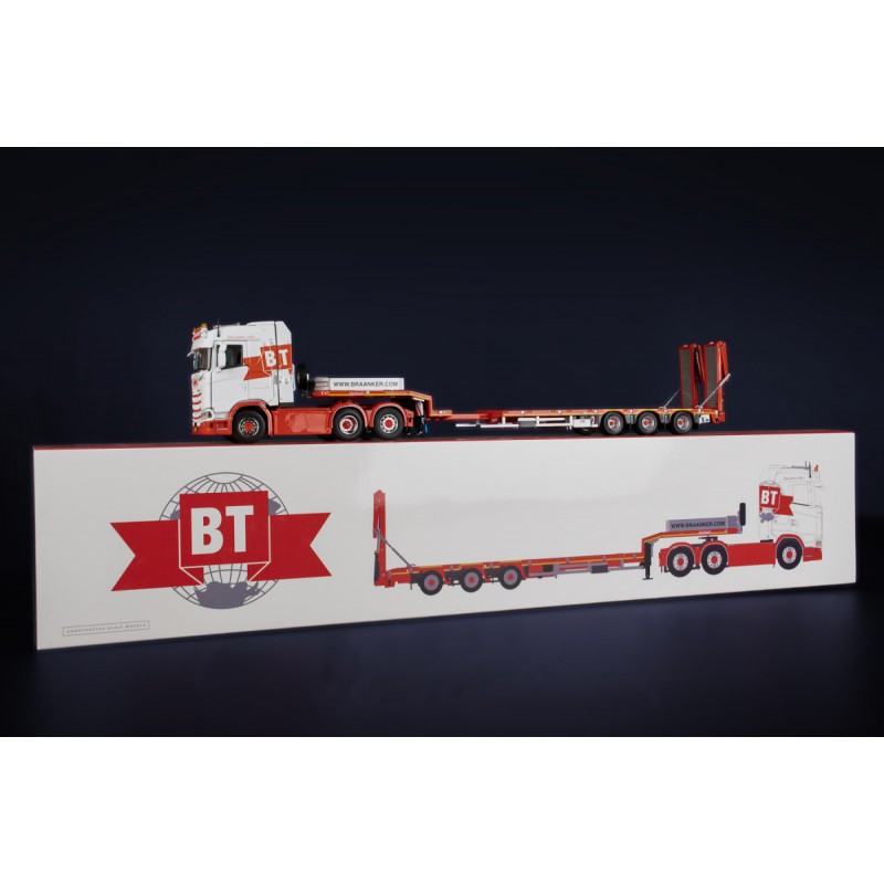 Braanker Scania S Middle Roof 6x2 TAG With Nooteboom MCOS Semi Low Loader 3-Axle With Ramps