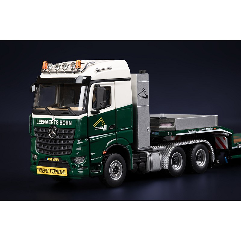 Leenaerts Born Mercedes-Benz Arocs Streamspace 6x4 with Nooteboom MCOS Semi Low loader 4-Axle with Ramps