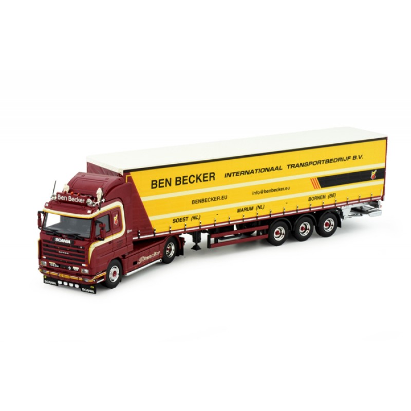 Scania Ben Becker 143 Streamline With Closed Semi-Trailer With Steered Axle