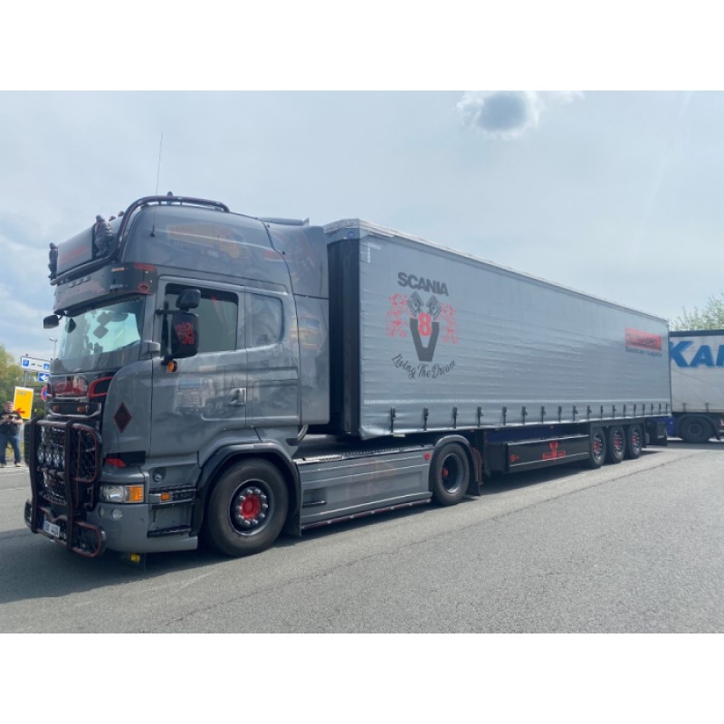 HR Transped Scania R-Series Streamline With 3-Axle Curtainsider Trailer