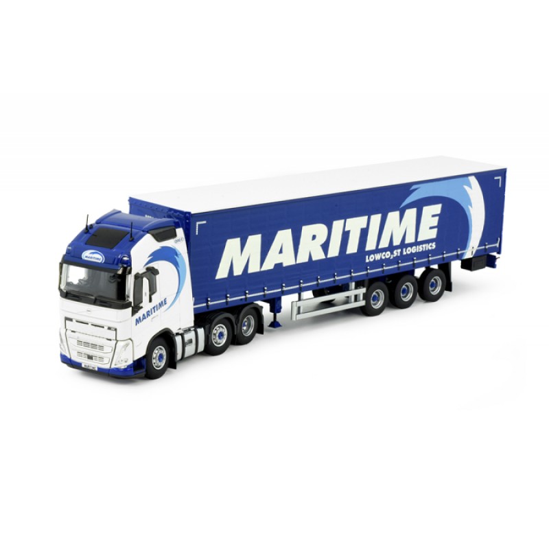 Maritime Volvo FH08 Globetrotter XL 6x2 With Curtainsider Trailer