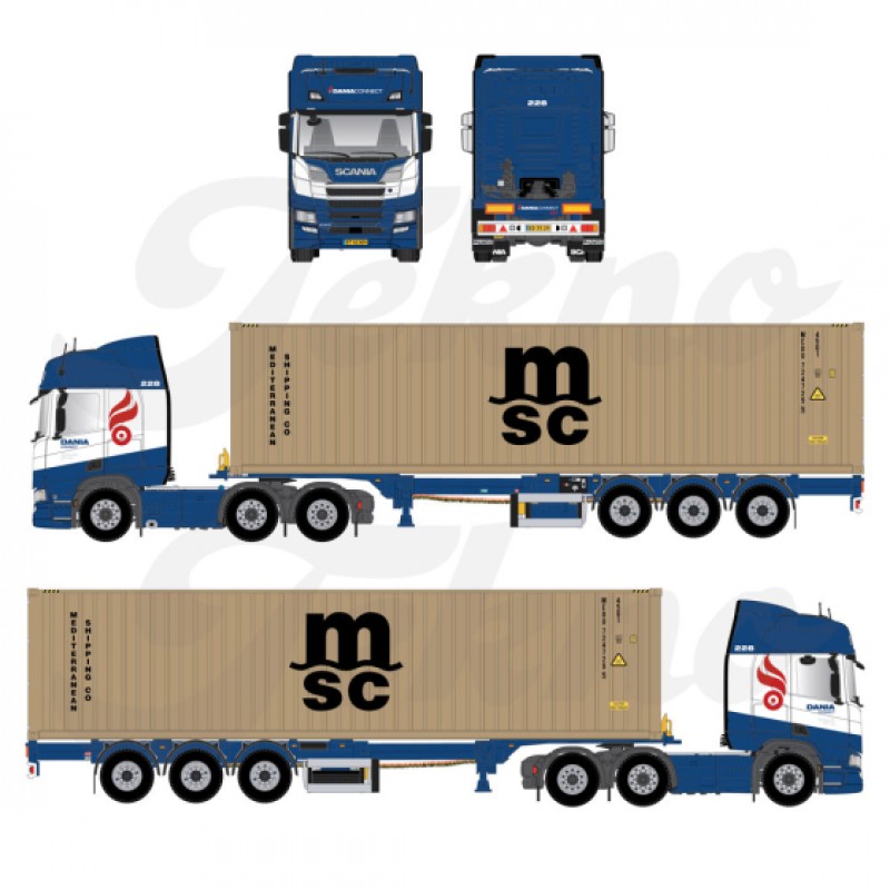 Dania Connect Scania Next Gen R-Series Highline 6x2 & 40ft MSC Container