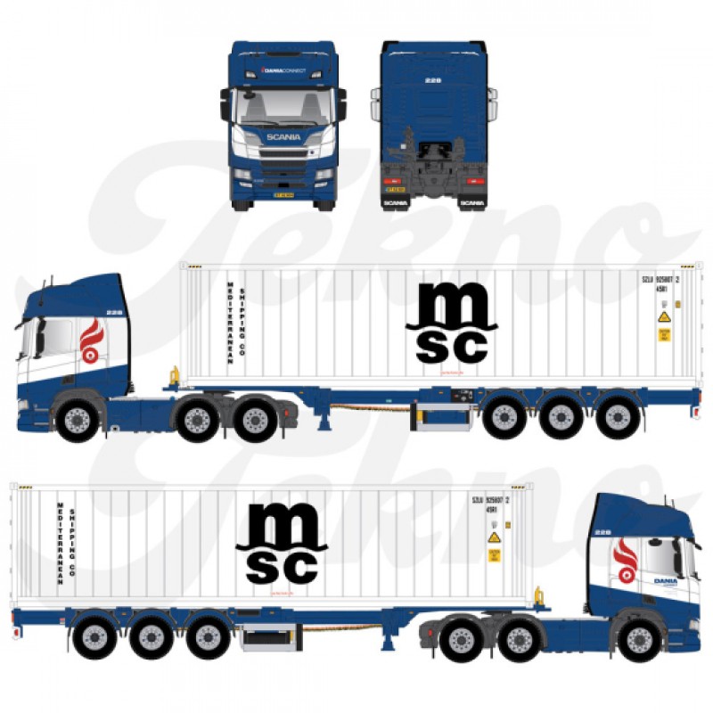 Dania Connect Scania Next Gen R-Series Highline 6x2 & 40ft. MSC Reefer Container