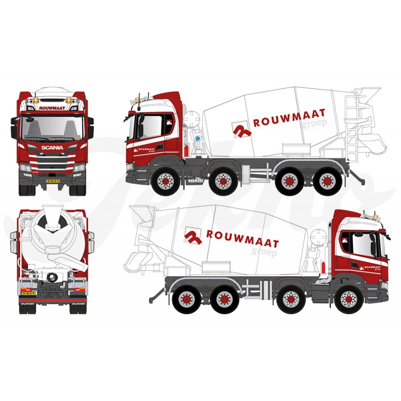 Rouwmaat Scania Next Gen G370 8x4 Truck With Concrete Mixer