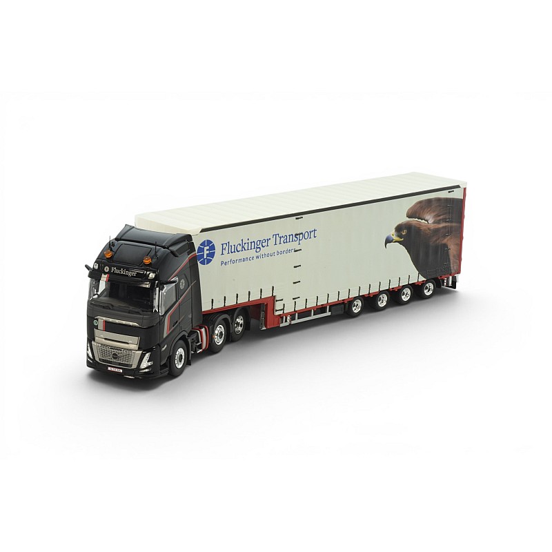 Fluckinger Volvo FH Aero Globetrotter XL 6x2 & Cusrtainside Trailer