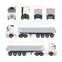 Tekno Basics Volvo FH Aero XL 6x2 with 4-axle Danish tipper