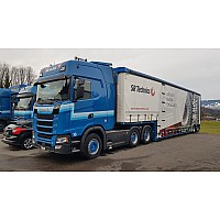 Heussi Scania S Highline 6x4 & 2-Axle Meusburger Tarpaulin Lowloader Trailer