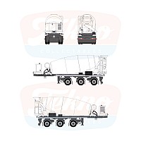 Tekno Basics  3-Axle  Beton Mixer Trailer