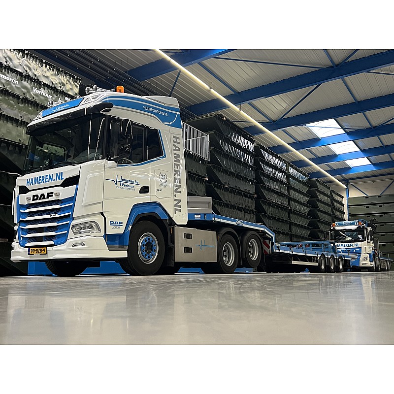 Van Hameren DAF XF 6x2 Trailing Axle Tractor with 3-axle Semi Lowloader