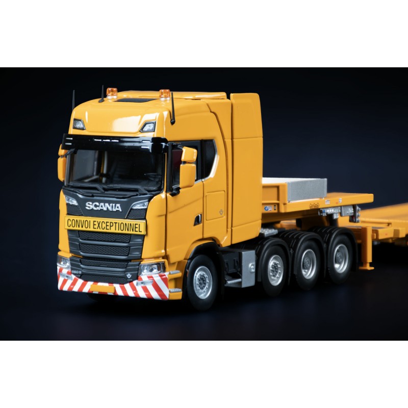 Scania S series High Roof 8x4 with Nooteboom MCOS 7-axle semi low loader Yellow Series