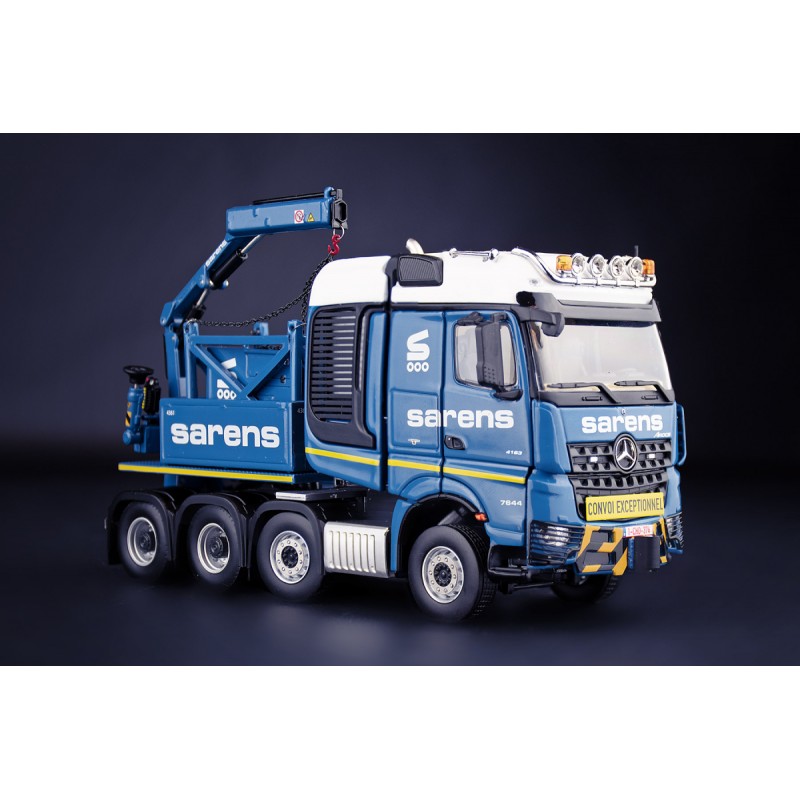 Sarens Mercedes-Benz Arocs BigSpace 8x4 with Fassi crane, ballast box and generator. 
