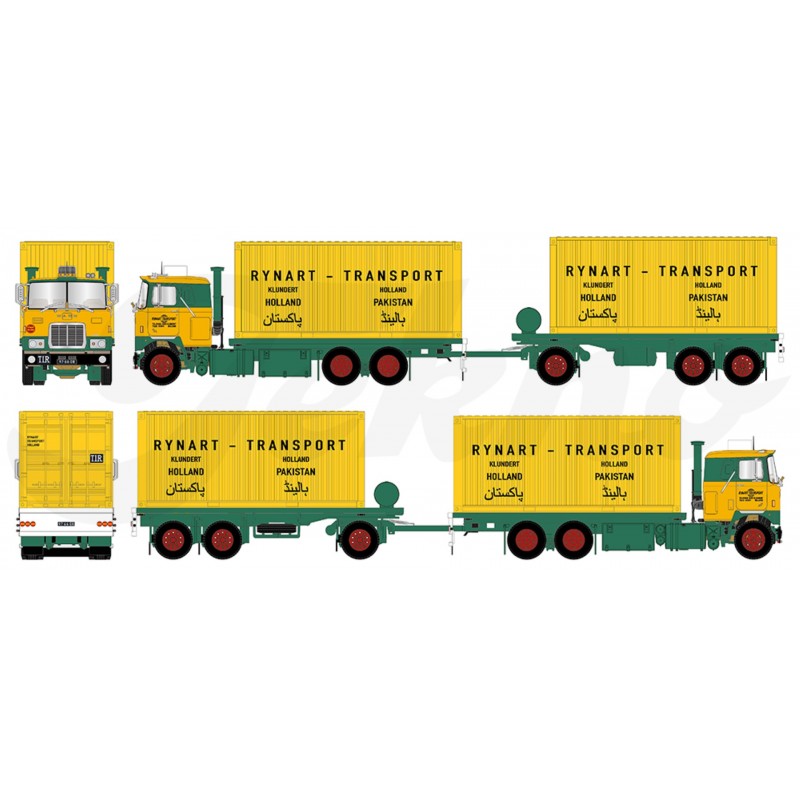Rynart Transport Mack F700 Drawbar Trailer & 2 20Ft Containers Rynart Transport Mack F700 Drawbar Trailer & 2 20Ft Containers