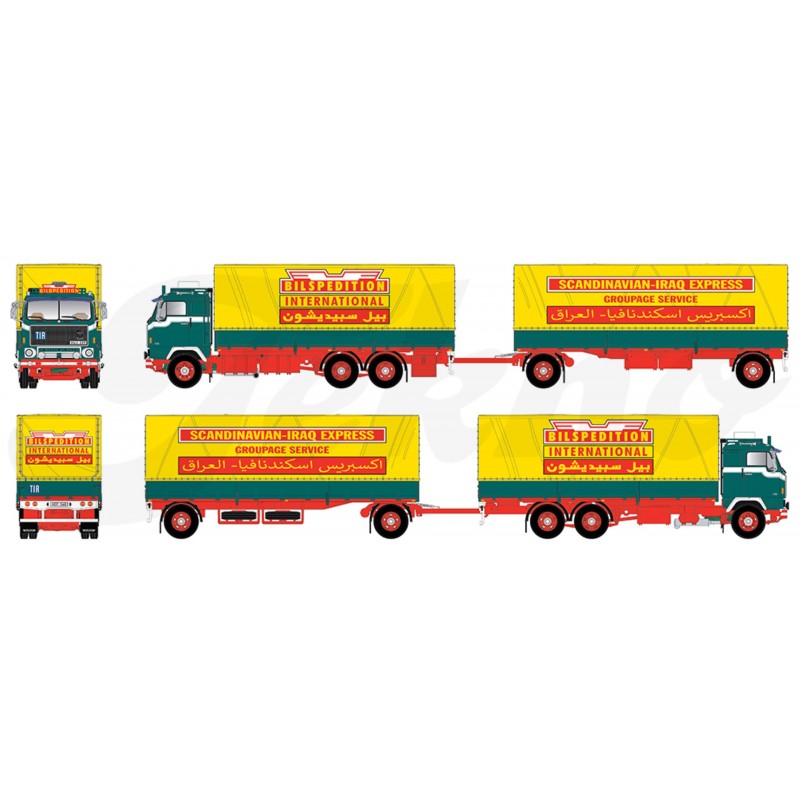 Bilspedition Volvo F89 Motorwagen With Classic Tilt Trailer Bilspedition Volvo F89 Motorwagen With Classic Tilt Trailer