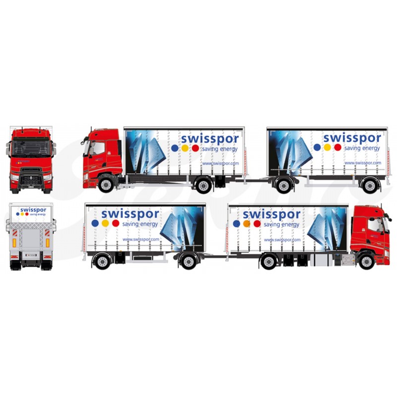 Swisspor Renault T High 4X2 Rigid With 2 Axle Trailer Swisspor Renault T High 4X2 Rigid With 2 Axle Trailer