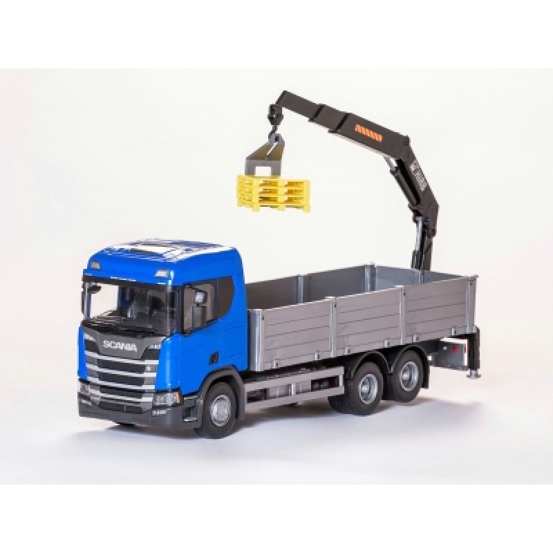 Scania Cr 500 Ng Open Platform With Crane - Blue 1:25 Scale