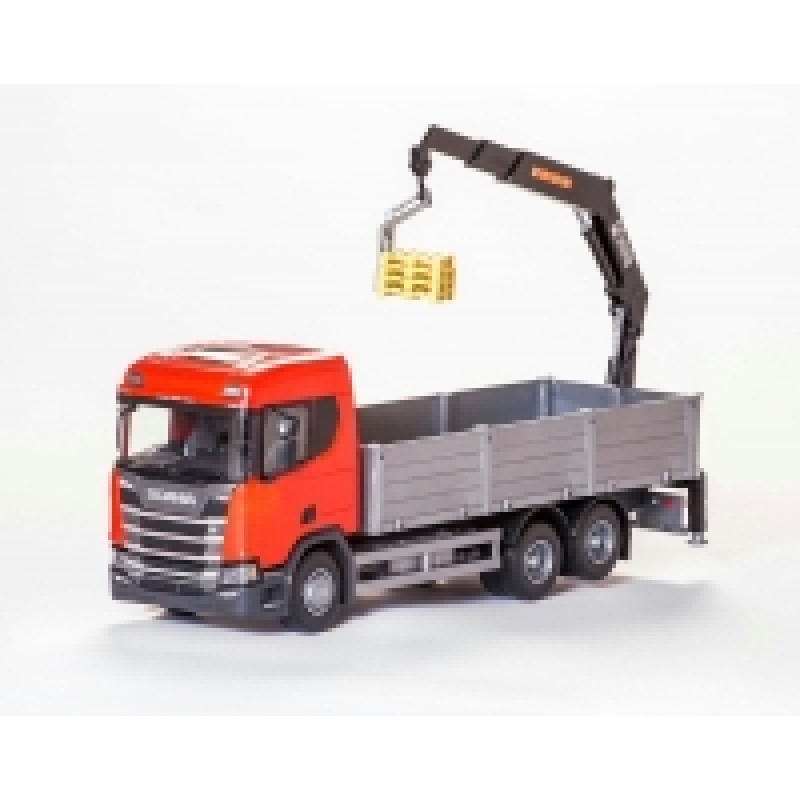Scania Cr 500 Ng Open Platform With Crane - Red 1:25 Scale