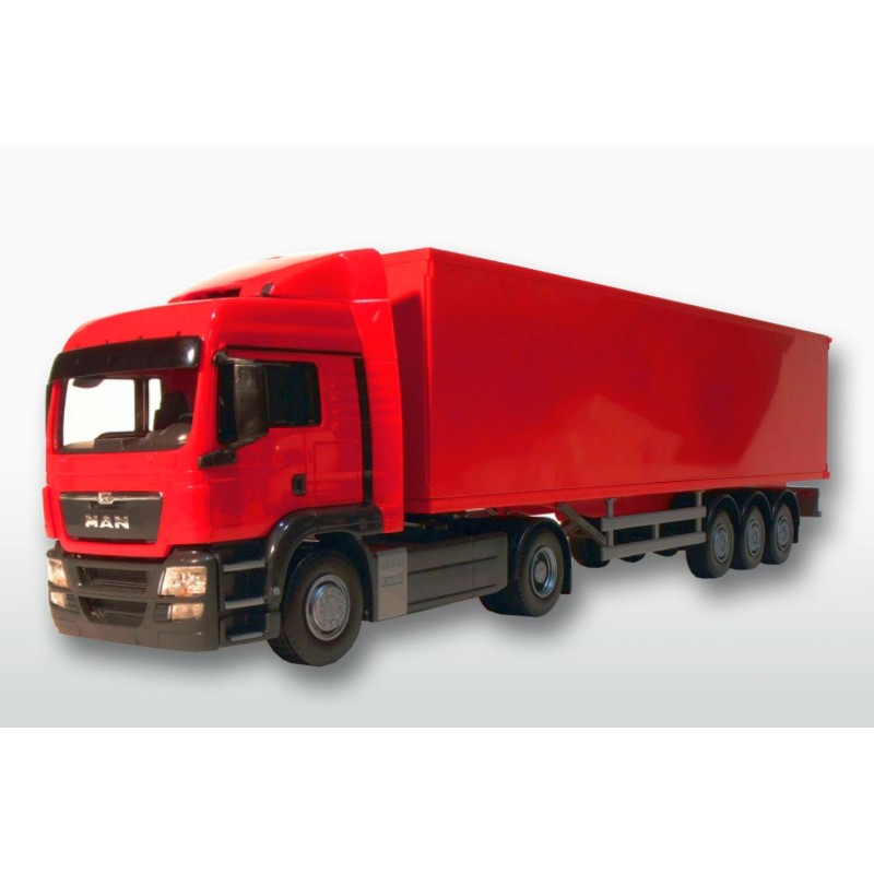 MAN TGS LX 4x2 Red Cab With 3 Axle Red Box Trailer
